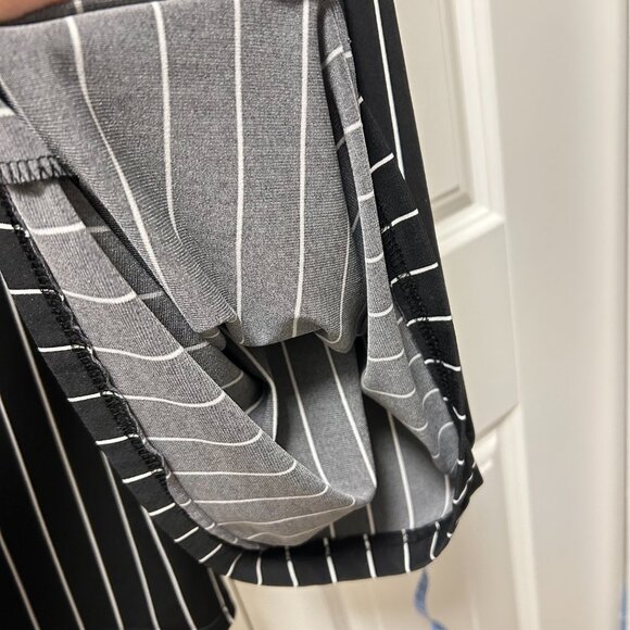 Vintage Elastic Waist Pants Black and White Stripes - Picture 6 of 10